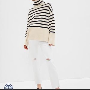 Sky High Rise Cheeky Straight Jeans in White